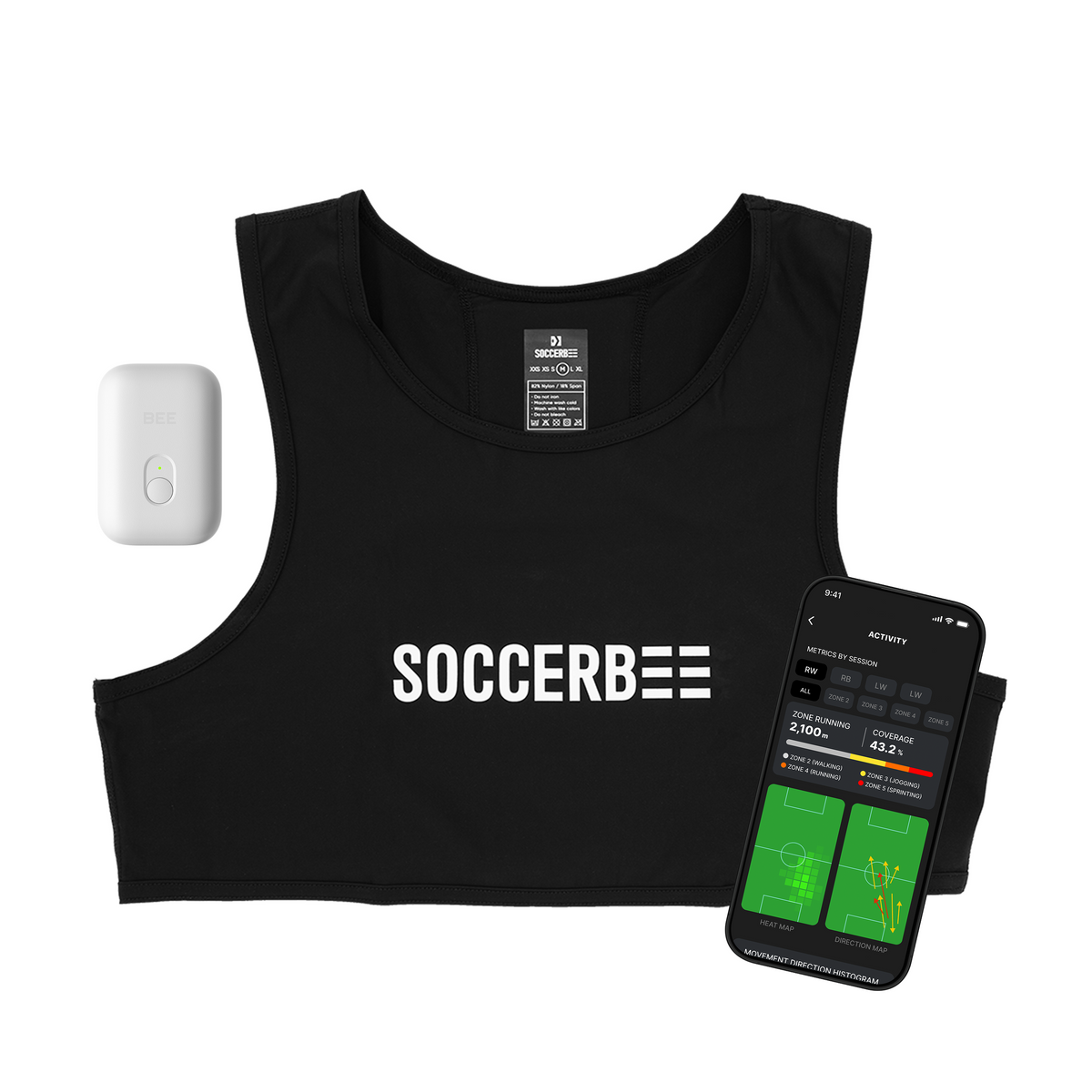 SOCCERBEE LITE 2 SET (GPS tracker + VEST) – Soccerbee SOCCERBEE LITE 2 SET (GPS tracker + VEST) – Soccerbee
