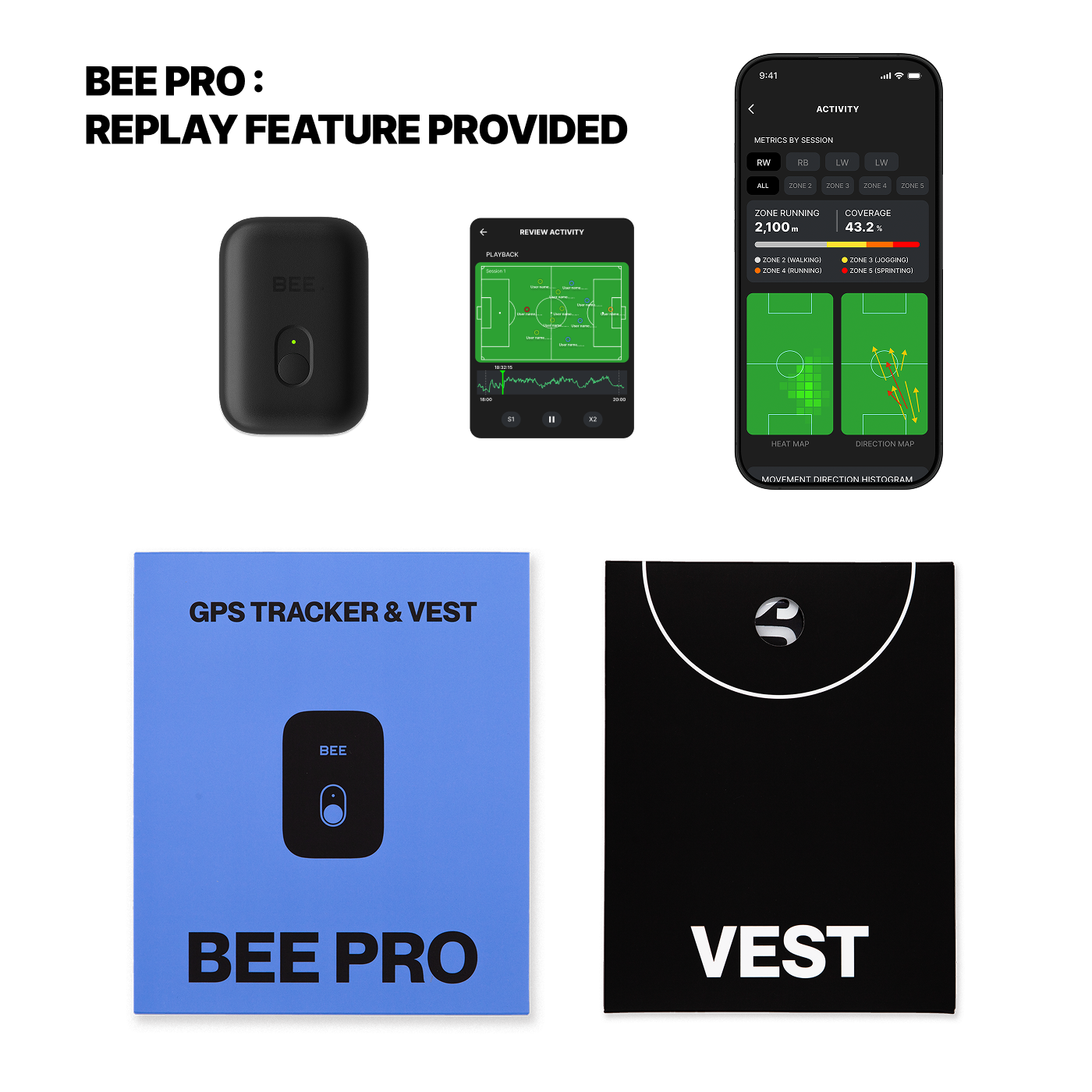 ⭐️限定1点⭐️サッカービー ライト GPS トラッカー ベスト ⭐️限定1点⭐️サッカービー ライト GPS トラッカー ベスト