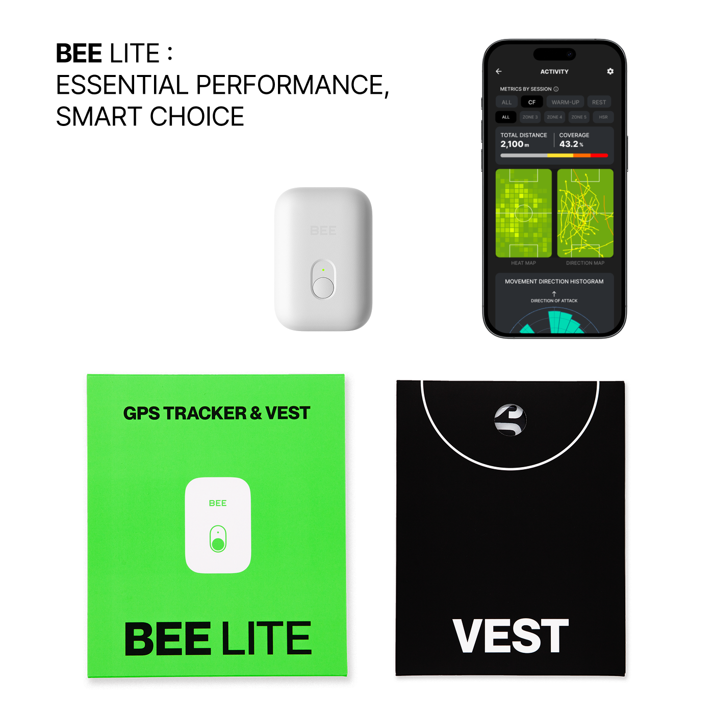 SOCCERBEE LITE 2 SET (GPS tracker + VEST) 30-day free trial SOCCERBEE LITE 2 SET (GPS tracker + VEST) 30-day free trial